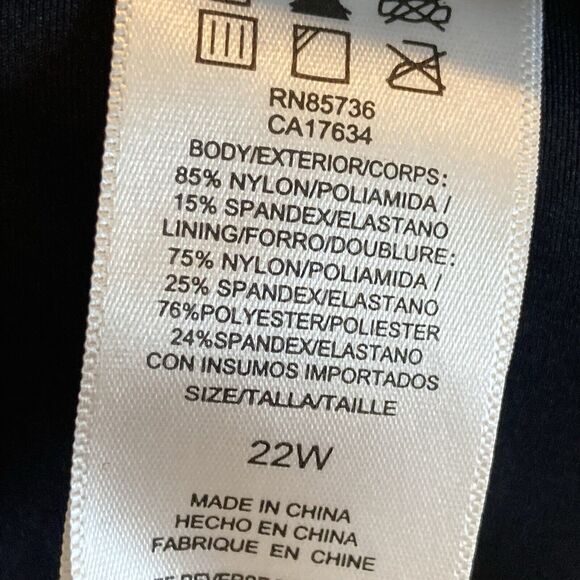 Carmen Marc Valvo Swimwear Womens Plus 22W‎ Black Resort Beach Basic - Picture 7 of 10